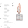 0.49 CT. T.W. Square-Shaped Multi-Diamond Double Frame Drop Earrings in 10K Rose Gold