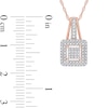 Thumbnail Image 2 of 0.24 CT. T.W. Square-Shaped Multi-Diamond Double Frame Drop Pendant in 10K Rose Gold - 17"