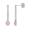 Thumbnail Image 0 of 0.30 CT. T.W. Diamond Frame Vertical Chain Drop Earrings in 14K Two-Tone Gold