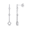 Thumbnail Image 0 of 0.15 CT. T.W. Diamond Square Station Vertical Drop Earrings in 10K White Gold