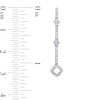 Thumbnail Image 2 of 0.15 CT. T.W. Diamond Square Station Vertical Drop Earrings in 10K White Gold