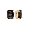 Thumbnail Image 0 of Cushion-Cut Smoky Quartz Solitaire Stud Earrings in 10K Gold