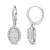 0.98 CT. T.W. Oval Multi-Diamond Frame Drop Earrings in 10K White Gold