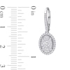 0.98 CT. T.W. Oval Multi-Diamond Frame Drop Earrings in 10K White Gold