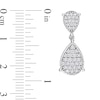 Thumbnail Image 2 of 0.92 CT. T.W. Pear-Shaped Multi-Diamond Teardrop Earrings in 14K White Gold