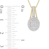 0.24 CT. T.W. Oval Multi-Diamond Double Frame Drop Pendant in 10K Gold - 17"