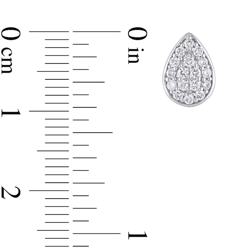 0.35 CT. T.W. Pear-Shaped Multi-Diamond Stud Earrings in 14K White Gold|Peoples Jewellers