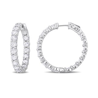 7.82 CT. T.W. Diamond Inside-Out Hoop Earrings in 14K White Gold