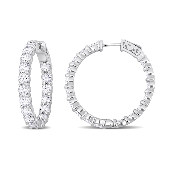 7.82 CT. T.W. Diamond Inside-Out Hoop Earrings in 14K White Gold