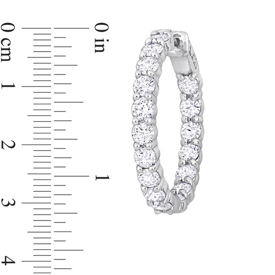 7.82 CT. T.W. Diamond Inside-Out Hoop Earrings in 14K White Gold