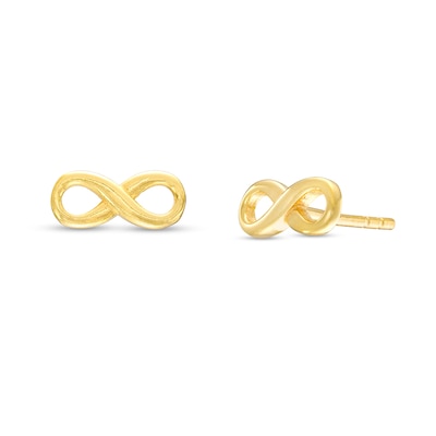 Infinity Loop Stud Earrings in 10K Gold