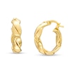 15.0mm Twist Hoop Earrings in 10K Gold