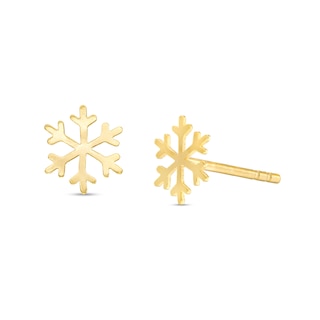 Snowflake Stud Earrings in 10K Gold