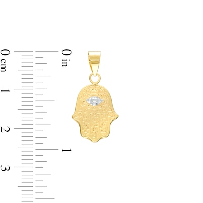 Hamsa Necklace Charm in 10K Two-Tone Gold