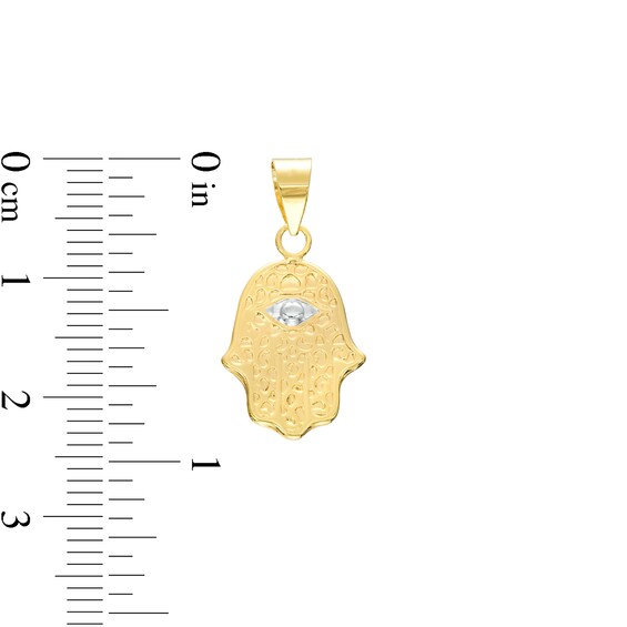 Hamsa Necklace Charm in 10K Two-Tone Gold