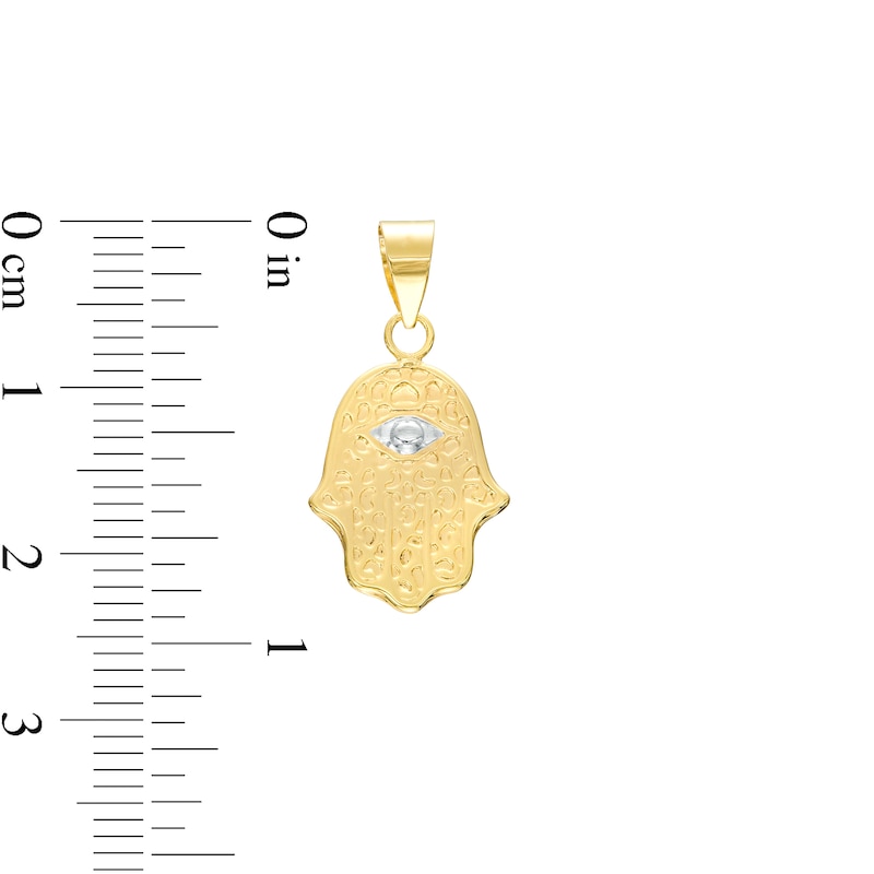 Hamsa Necklace Charm in 10K Two-Tone Gold|Peoples Jewellers