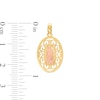 Virgin Mary Oval Filigree Necklace Charm in 14K Two-Tone Gold