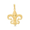 Thumbnail Image 1 of Textured Fleur-de-Lis Necklace Charm in 14K Gold