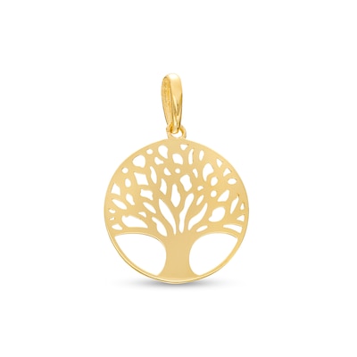 Family Tree Necklace Charm in 14K Gold