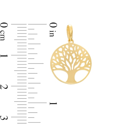 Family Tree Necklace Charm in 14K Gold