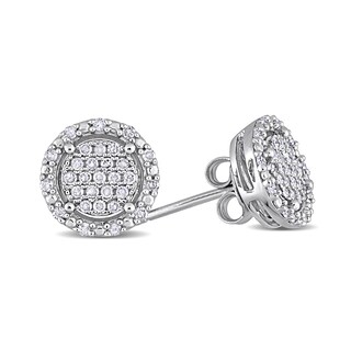 0.30 CT. T.W. Multi-Diamond Frame Stud Earrings in Sterling Silver