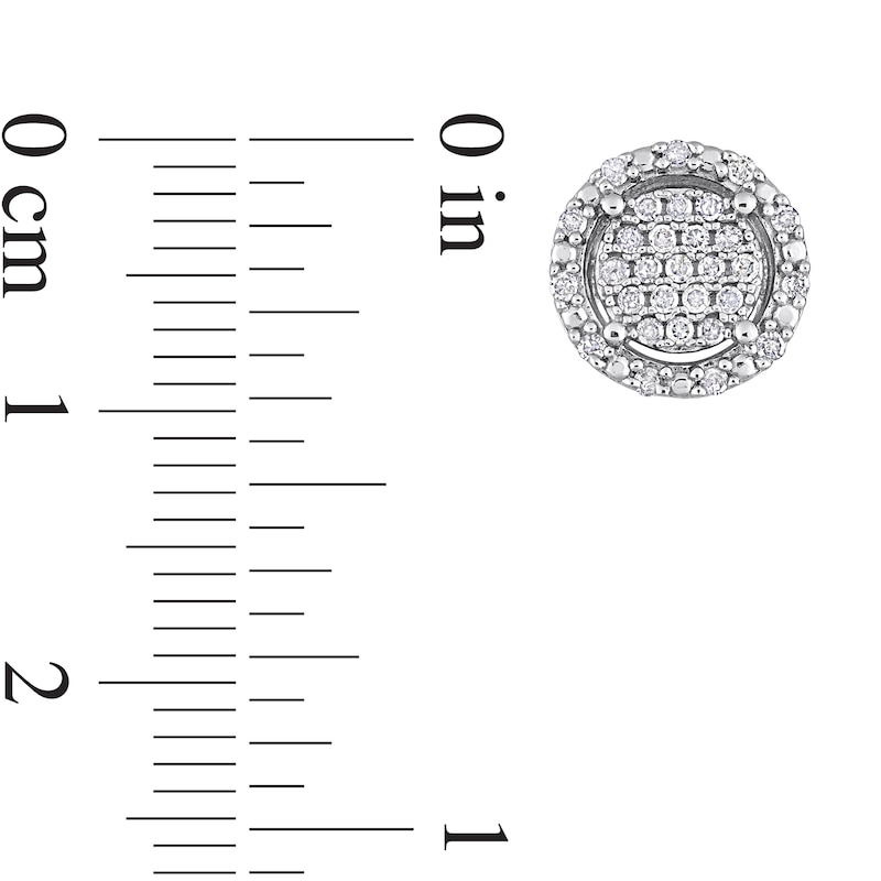 0.30 CT. T.W. Multi-Diamond Frame Stud Earrings in Sterling Silver