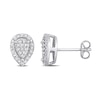 Thumbnail Image 0 of 0.20 CT. T.W. Pear-Shaped Multi-Diamond Frame Stud Earrings in Sterling Silver