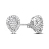 Thumbnail Image 2 of 0.20 CT. T.W. Pear-Shaped Multi-Diamond Frame Stud Earrings in Sterling Silver