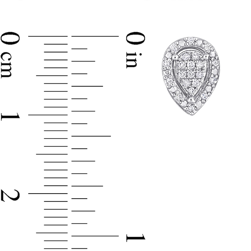 0.20 CT. T.W. Pear-Shaped Multi-Diamond Frame Stud Earrings in Sterling Silver