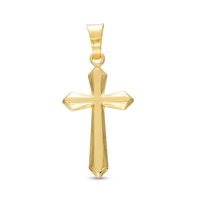 Flared Cross Necklace Charm in 14K Gold