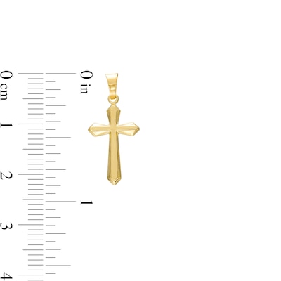 Flared Cross Necklace Charm in 14K Gold