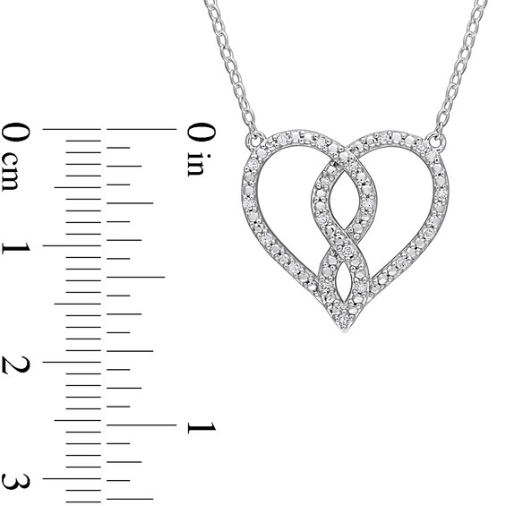 0.09 CT. T.W. Diamond Infinity Heart Necklace in Sterling Silver - 17"