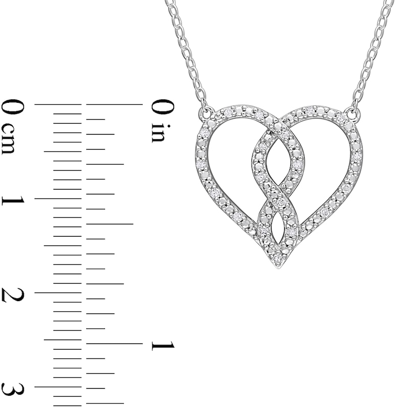 0.09 CT. T.W. Diamond Infinity Heart Necklace in Sterling Silver - 17"|Peoples Jewellers