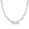 Thumbnail Image 0 of 0.09 CT. T.W. Diamond Interlocking Heart and Infinity Necklace in Sterling Silver - 17"