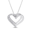 Thumbnail Image 0 of 0.20 CT. T.W. Diamond Double Heart Pendant in Sterling Silver
