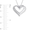 Thumbnail Image 2 of 0.20 CT. T.W. Diamond Double Heart Pendant in Sterling Silver