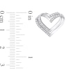 Thumbnail Image 2 of 0.20 CT. T.W. Diamond Double Heart Stud Earrings in Sterling Silver