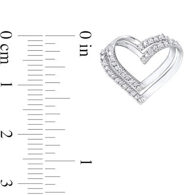 0.20 CT. T.W. Diamond Double Heart Stud Earrings in Sterling Silver