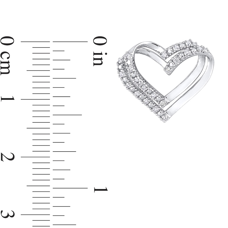 0.20 CT. T.W. Diamond Double Heart Stud Earrings in Sterling Silver|Peoples Jewellers