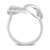 Thumbnail Image 4 of 0.20 CT. T.W. Diamond Double Row Open Heart Ring in Sterling Silver