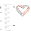 Thumbnail Image 2 of 0.20 CT. T.W. Diamond Double Open Heart Stud Earrings in Sterling Silver with Rose Rhodium