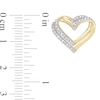 Thumbnail Image 2 of 0.20 CT. T.W. Diamond Layered Double Heart Stud Earrings in Sterling Silver with Yellow Rhodium