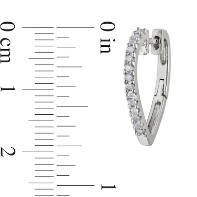 0.25 CT. T.W. Diamond Heart-Shaped Hoop Earrings in Sterling Silver