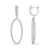 0.10 CT. T.W. Diamond Oval Open Circle Drop Earrings in Sterling Silver