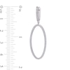 0.10 CT. T.W. Diamond Oval Open Circle Drop Earrings in Sterling Silver