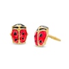 Thumbnail Image 0 of Child's Red and Black Enamel Ladybug Stud Earrings in 14K Gold