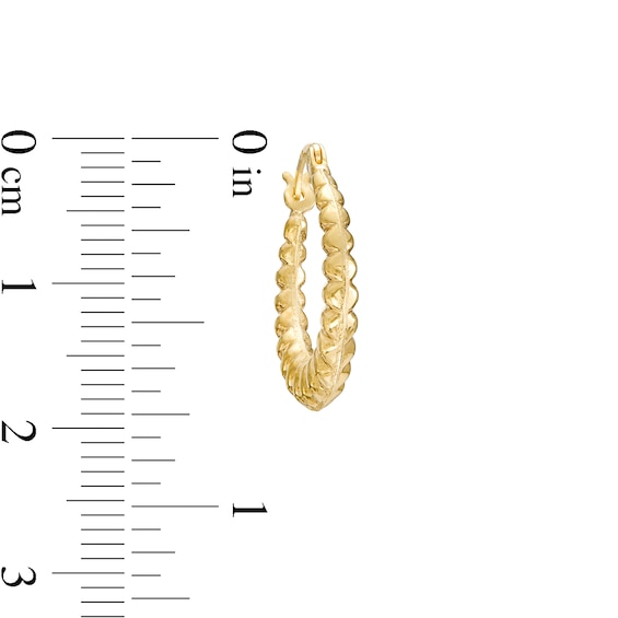 20.0mm Ribbed Hoop Earrings in 10K Gold