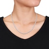 0.50 CT. T.W. Oval Multi-Diamond Beaded Alternating Necklace in Sterling Silver - 17"