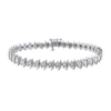 0.48 CT. T.W. Diamond "S" Alternating Link Bracelet in Sterling Silver - 7.25"