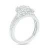 Thumbnail Image 2 of 0.95 CT. T.W. Pear-Shaped Multi-Diamond Flower Frame Bridal Set in 10K White Gold (J/I3)